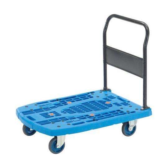 樹脂台車 カルティオビッグ 固定 900X600 ストッパー付 青 トラスコ中山 MPK-900-B-S (61-3118-71)