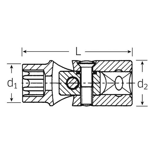 ３／８ＳＱ ユニフレックスソケット ０２０７０００８ Stahlwille 47TX-E8 (61-3951-89)