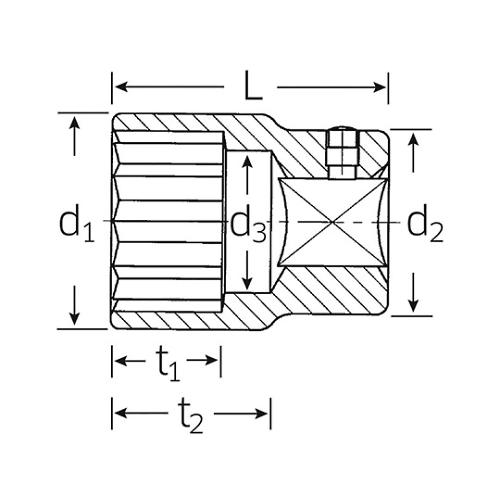 １”ＳＱ ソケット １２角 ０６０１００６０ Stahlwille 60-60 (61-3956-26)_1