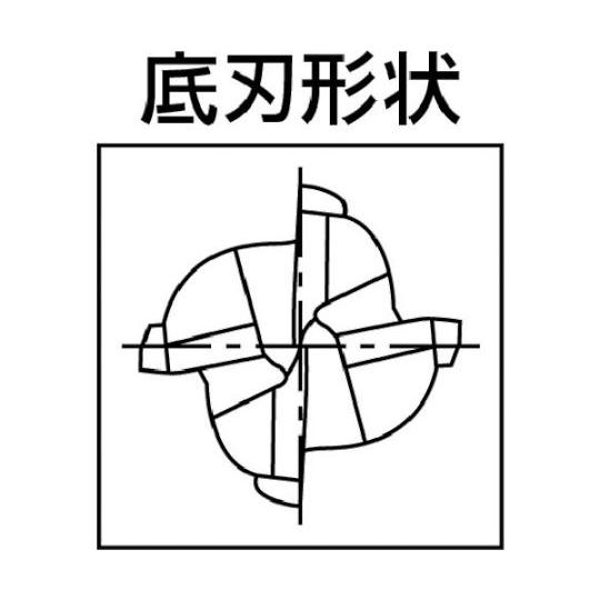 FXコート 4刃 チタン合金加工用不等 UVX‐TI‐ 8555205 オーエスジー UVX-TI-4FL 20XR3X60 (61-8904-85)_1