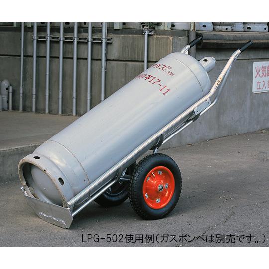 タフボーイ LPガスボンベ運搬台車 4輪 アオリ用フック無し ハラックス LPG-504 (61-9707-80)_1