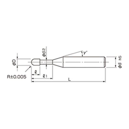CBNスーパースピードボールエンドミル 日進工具 SSBL200 R0.075X0.75 (62-1614-27)