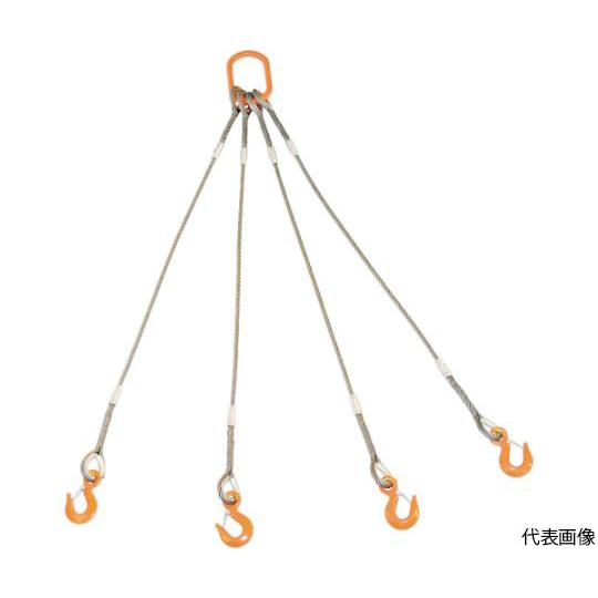 4本吊りWスリング フック付き 6mmX2m トラスコ中山 GRE-4P-6S2 (62-2501-20)