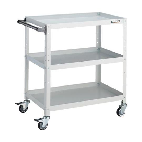 トラスコ中山 ラビットワゴン 700X450 ハンドル付 ウレタン車輪 W色 RBW-873HU W (62-2573-70)