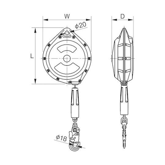 アブソーバ付ライフブロック 伊藤製作所 落下防止具 LB-15A (62-3438-95)_3