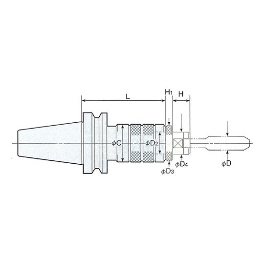 シンクロ用タップホルダ 日研工作所 BT40-ZH12CH-135 (62-3629-01)_1
