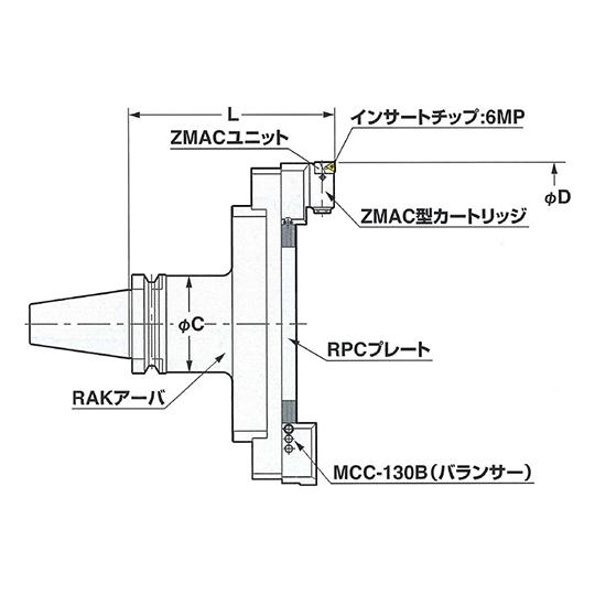 大径用ZMACボーリングバー 日研工作所 BT50-BAC230-185 (62-3657-99)_1