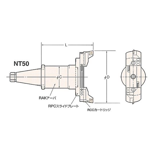 ナショナルテーパ バランスカットボーリングバー 日研工作所 T50M-RAC180-235 (62-3663-37)_1