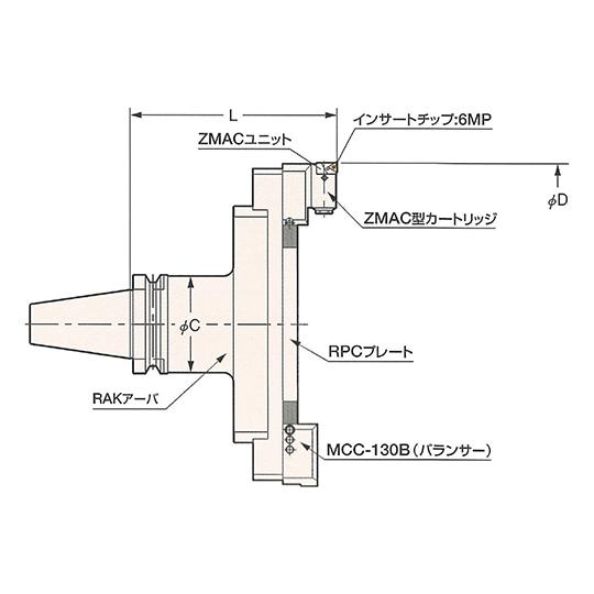ナショナルテーパ バランスカットBACボーリングバー 日研工作所 T50U-BAC180-235 (62-3663-65)_1