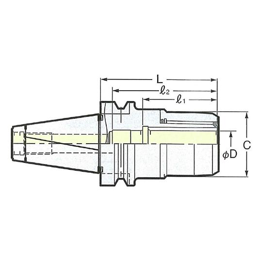 高速回転用ミーリングチャック 日研工作所 MBT40-C16-90G (62-3666-10)_1