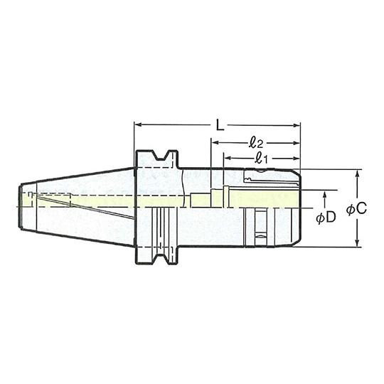 ミーリングチャック 日研工作所 MBT50-C20-165 (62-3667-68)
