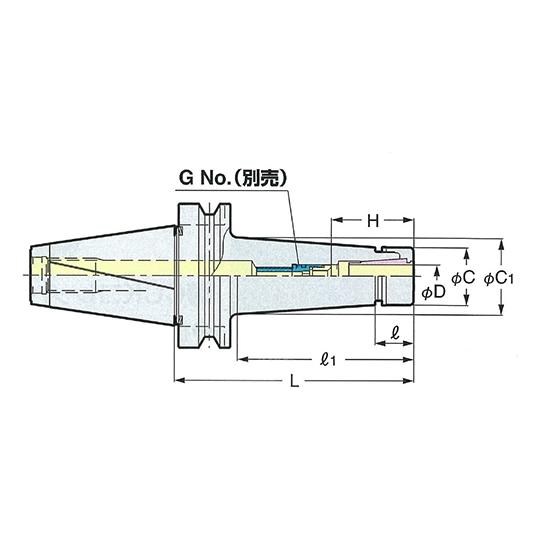 高速回転用スリムチャック 日研工作所 MBT50-SKT13C-165 (62-3668-86)_1