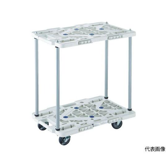 2段式ルートバン 600X400 ハンドル無 4輪自在 ストッパー付 黒 トラスコ中山 MPK-6020JS-BK (62-8952-82)