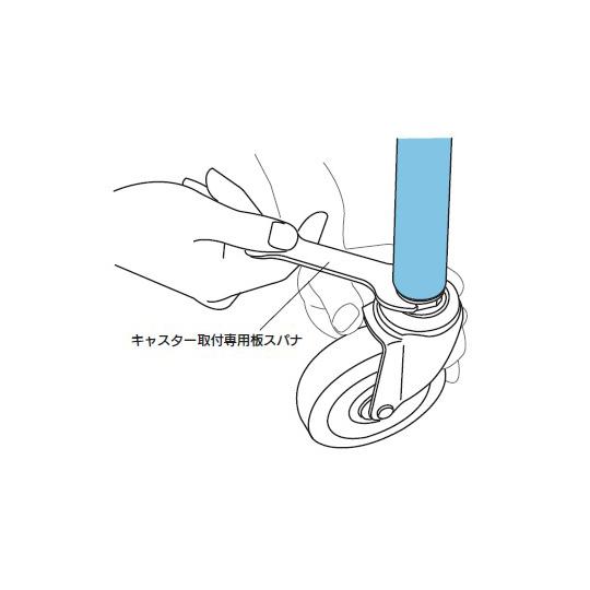 SKY-T型キャスター 自在車ねじ込み式 ストッパー付 ユーエイ SKY-T125SUES-1，M16×40 62-9800-19