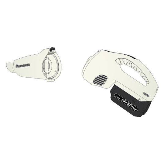 工事用充電クリーナー18Vセット 3.0Ah電池付属 白 ライフソリューションズ EZ37A3PN1G-W (62-9815-82)_2