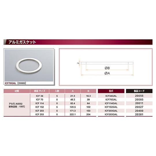 アルミガスケット 152 ICF152 ガスケット アルミ 5枚入 コスモ・テック 真空 ICF152GAL (63