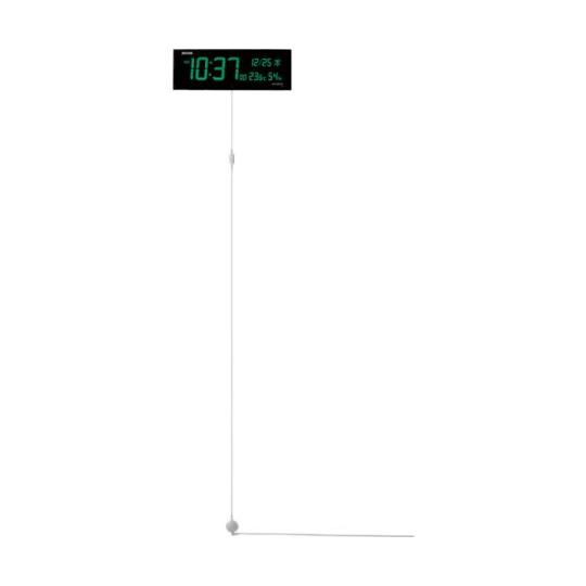 電波時計 (デジタル表示)  (掛置兼用)  温湿度計付き 365色LED AC電源 黒 139×400×23mm 8RZ184SR02｜a1-shop｜02