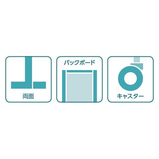ULキャスター付両面バックボードK 間口120cm 連結 中日販売 302-94-25 (63-2859-85)_1