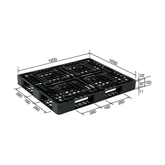 1200x1000x120mm/パレット・PP製 2枚 エスコ EA985P-22 (63-3298-16)_2