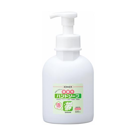 ハンドソープ まとめ買い 弱酸性ハンドソープ500mL泡ポンプ付減容 サラヤ 23408 (63-4058-47