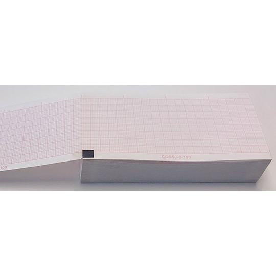 モニタ記録紙 幅50mm×長30m/折100mm 折り畳み型・方眼線有 20冊入 ちばら CQS50-3-100 (63-4062-70)