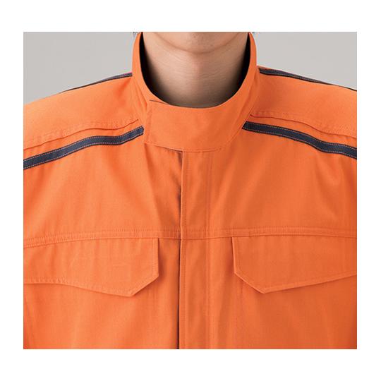 防炎つなぎ服 オレンジ 3L 山田辰 1-5102-OR-3L (63-6492-46)_2