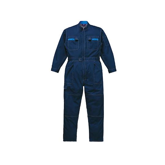 山田辰 つなぎ服 ネイビーブルー L 15-40000-NB-L (63-6504-30) : A1