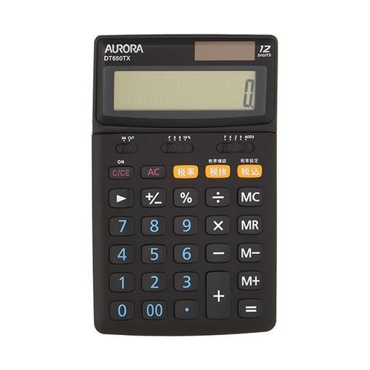 AURORA オーロラ 卓上税率切替電卓 ブラック DT650TX-B (63-6510-89)｜a1-shop｜02