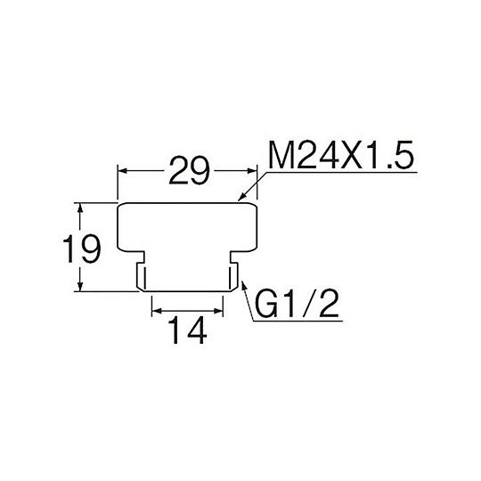 SANEI シャワーアダプター オネジG1/2、メネジM24×1.5 PT25-11 (63-7902-49)｜a1-shop｜02