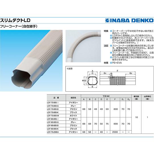 因幡電工 フリーコーナー LDF-70-800-I (64-0775-26) : A1ショップ