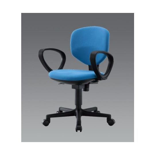 エスコ ビジネスチェアー 肘付/ブルー EA956XA-263 (64-2291-26)