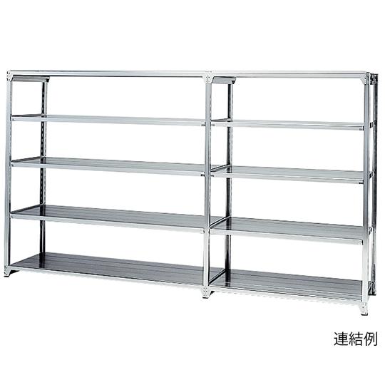 SUS430 軽中量棚 W1800×D450×H1800 5段 連結 暁製作所 HA4-6535R (64-2947-90)