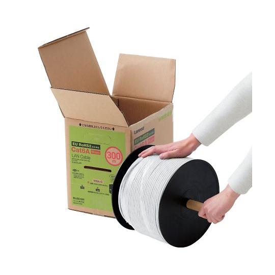 LANケーブル CAT6A対応 EU RoHS指令準拠 コネクタ無し 単線 リレックス 300m ホワイト LD-GPAL/WH300RS_1
