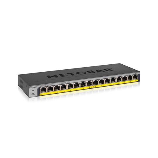 Netgear GS116LP ギガ16ポート PoE+ 76W 対応 アンマネージスイッチ GS116LP-100AJS (64-3968-84)