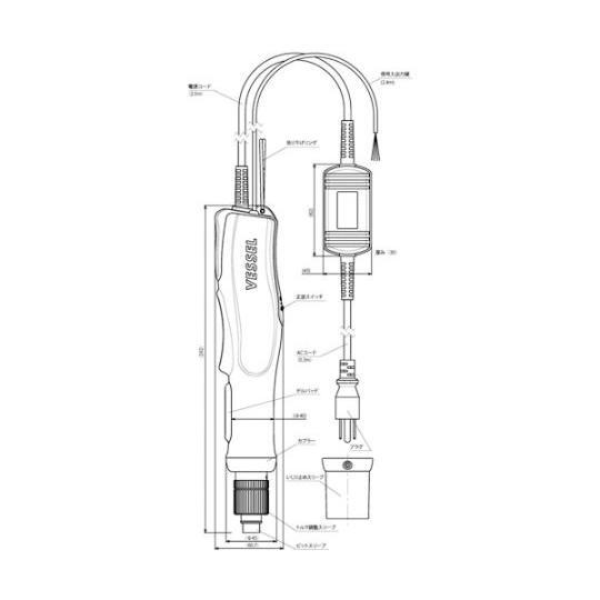 電動ドライバー 信号出力付き 無負荷回転数1200min-1 ベッセル VE-6000PRSOP (64-4655-12)_1