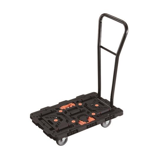 トラスコ中山 連結式樹脂製平台車 ビートル 700X450 自在3輪 脱着式ハンドル付 とめたろう付 BT700J3H-E100T (64-8432-65)