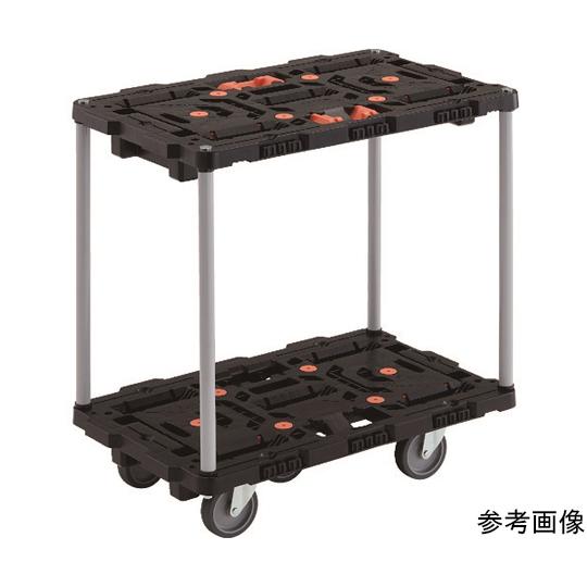 トラスコ中山 連結式樹脂製2段台車 ビートル 700X450 自在5輪 とめたろう付 ハンドルなし BT720J5-E100T (64-8432-87)