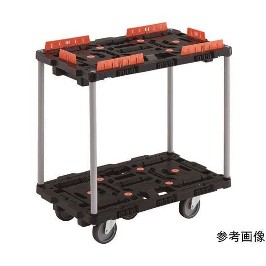 連結式樹脂製2段台車 ビートル 700X450 自在5輪 柵付 ハンドルなし トラスコ中山 BT720KJ5-E100 (64-8432-90)