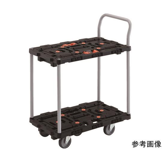 連結式樹脂製2段台車 ビートル 700X450 自在5輪 とめたろう ハンドル付 トラスコ中山 BT724J5-E100T (64-8432-95)