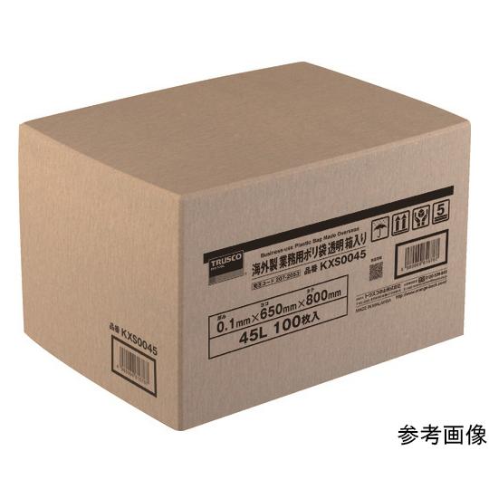 海外製 業務用ポリ袋 透明・箱入 0.1×45L 100枚入 トラスコ中山 KXS0045 (64-8588-53)