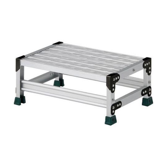 トラスコ中山 作業用踏台 アルミ製・グレーチング仕様 SUS金具 1段 高さ0.25m 天板600×400 TSFGR-1625 (64-8745-30)