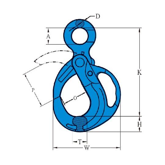 G-100 グリップ仕様ロッキングフック アイタイプ 12.8T YOKE X-950-20 (64-8777-30)_1