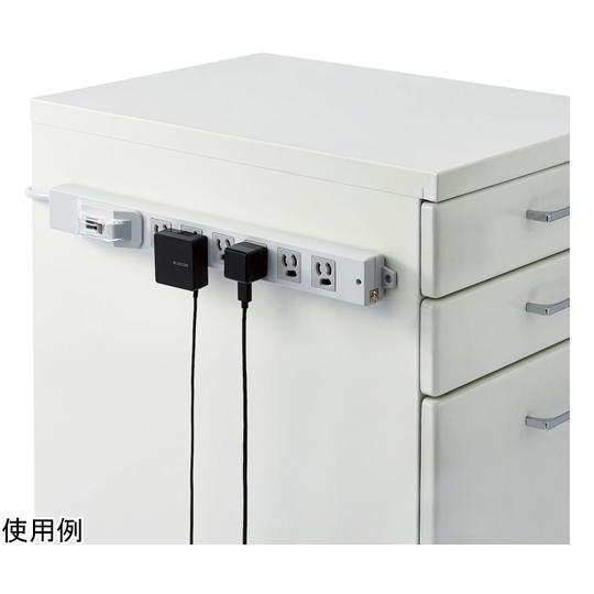 法人用タップ ロング型 3P6口 5m 抜け止め 過電流ブレーカー RoHS指令準拠 ライトグレー T-H0750OCPR_7