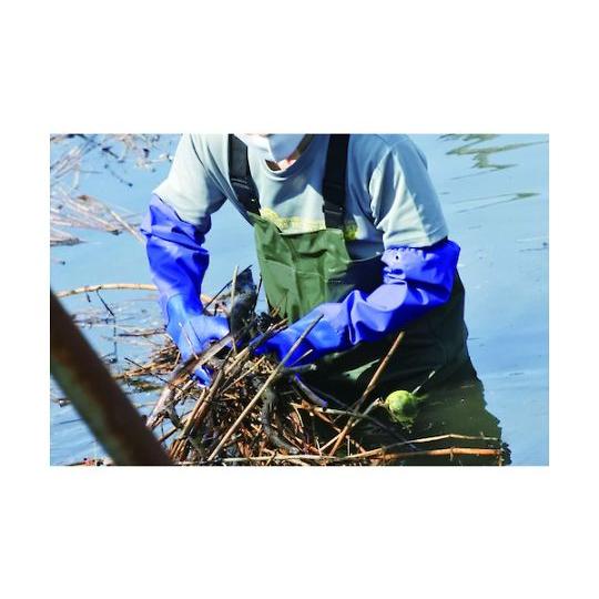 ナイロン胴付水中長靴モスグリーン 24.5〜25cm 富士手袋工業 2076-M (65-2522-29)_4