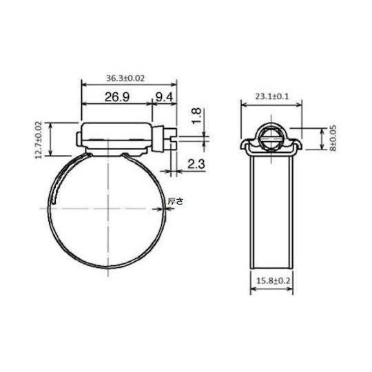 ホースバンド15.8×Φ143mm 1箱 10個入 トラスコ中山 TE16-143 (65-2667-19)