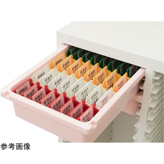 薬剤保管庫メディロック MLG配薬キャビネット シリンダー錠 浅型18段 ネオホワイト 宮成製作所 MLGC-118C-W (65-3725-09)_2