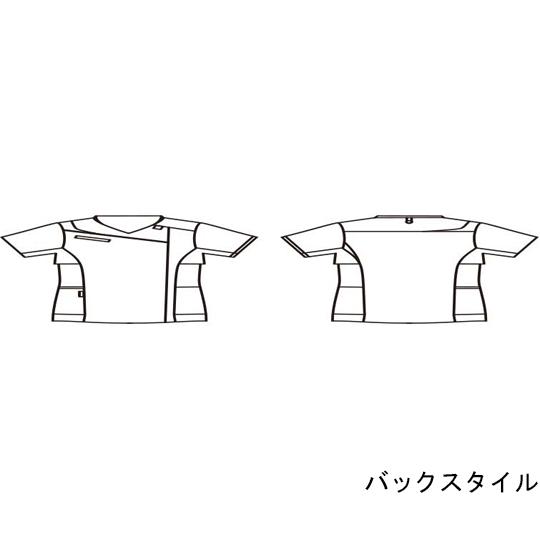 スクラブ レディス 半袖 アクアマリン×アイボリー 3L CHM354-4905 3L (65-5615-99)｜a1-shop｜07