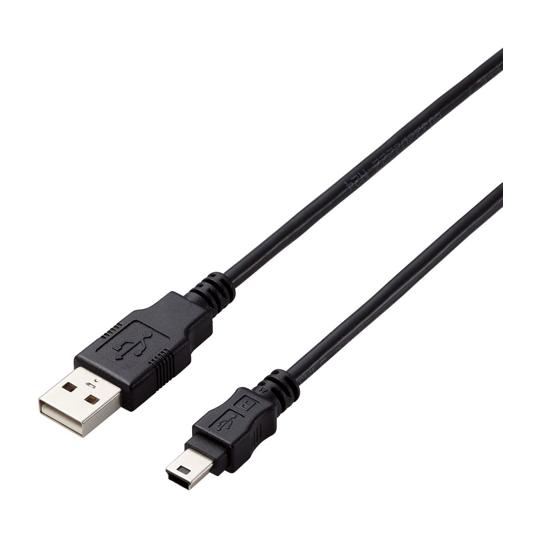 USB2.0ケーブル A-miniBタイプ 仕様固定 1m ブラック エレコム U2C-AM10BK/ID (65-5716-23)