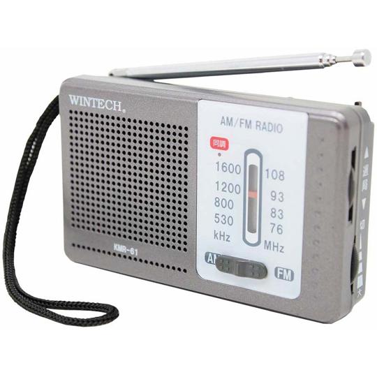 AM/FMポケットラジオ 横型 WINTECH KMR-61 (65-9032-42) : A1ショップ