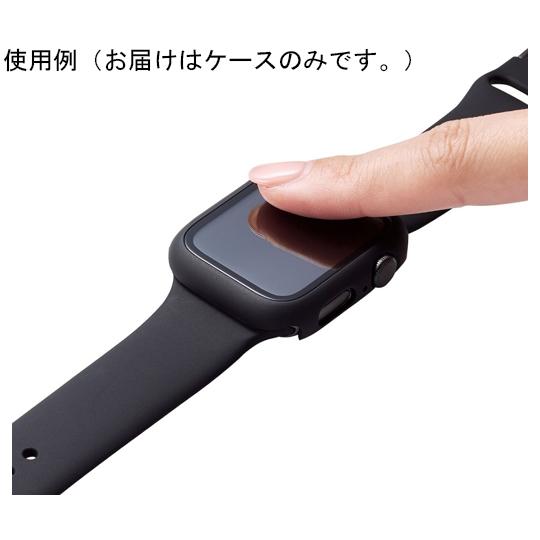 Apple Watch 44mm用フルカバーケース プレミアムガラス ゴリラ 高透明 ブラック AW-20MFCGOBK｜a1-shop｜04